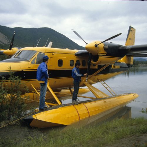 Nahanni Plane at Virginia Falls. Photo by Roland Neave.